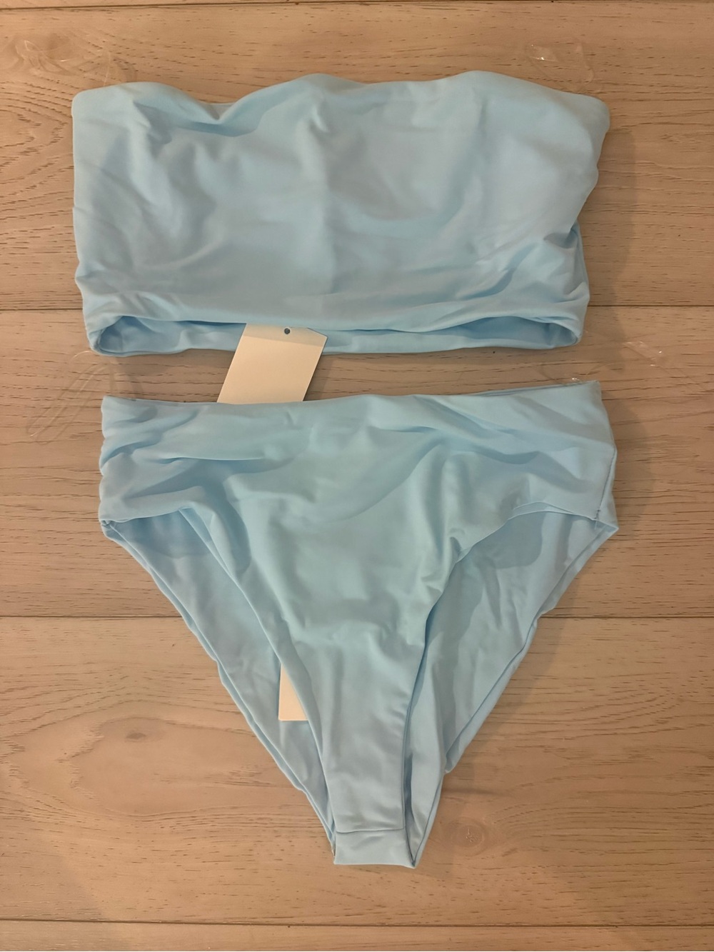 Light Blue Bandeau Bikini Set - Women Swim Bikini